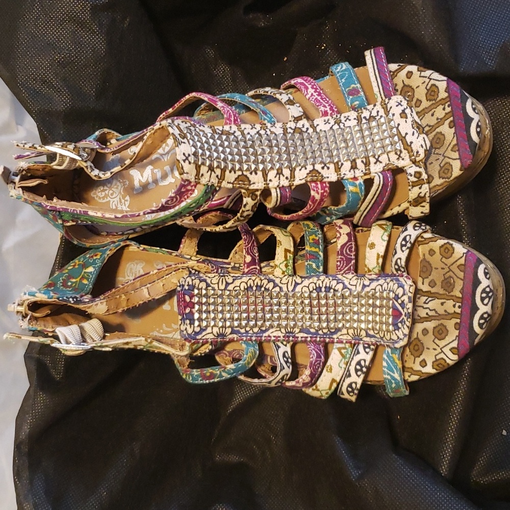 Floral Cork Wedge Sandals